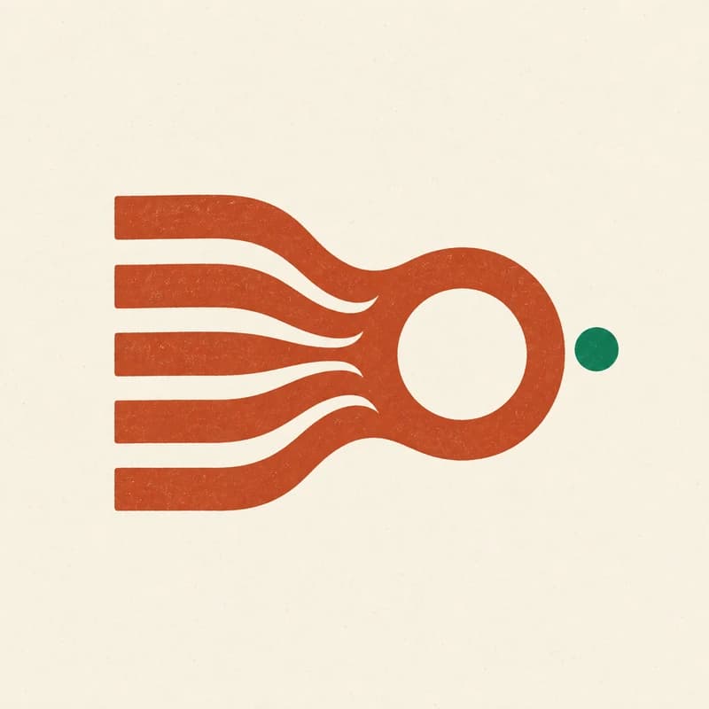 Terracotta practice paths resolving into one loop.
