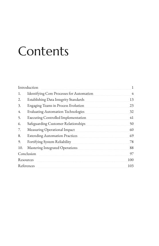 Contents page of the generated manuscript